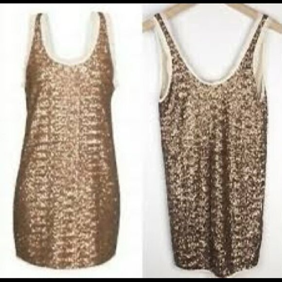 Aritzia Wilfred Tank Top XXS Rose Gold Sparkly Sequin - Picture 4 of 5